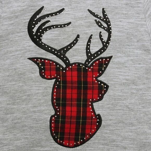 NEW 2pc. Plaid Rhinestone Deer Set - Picture 7 of 8